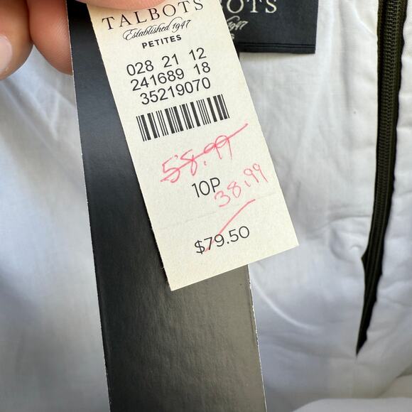 NEW Talbots pleated skirt - olive green - sheer - holiday - cotton - size 10P - Picture 10 of 10